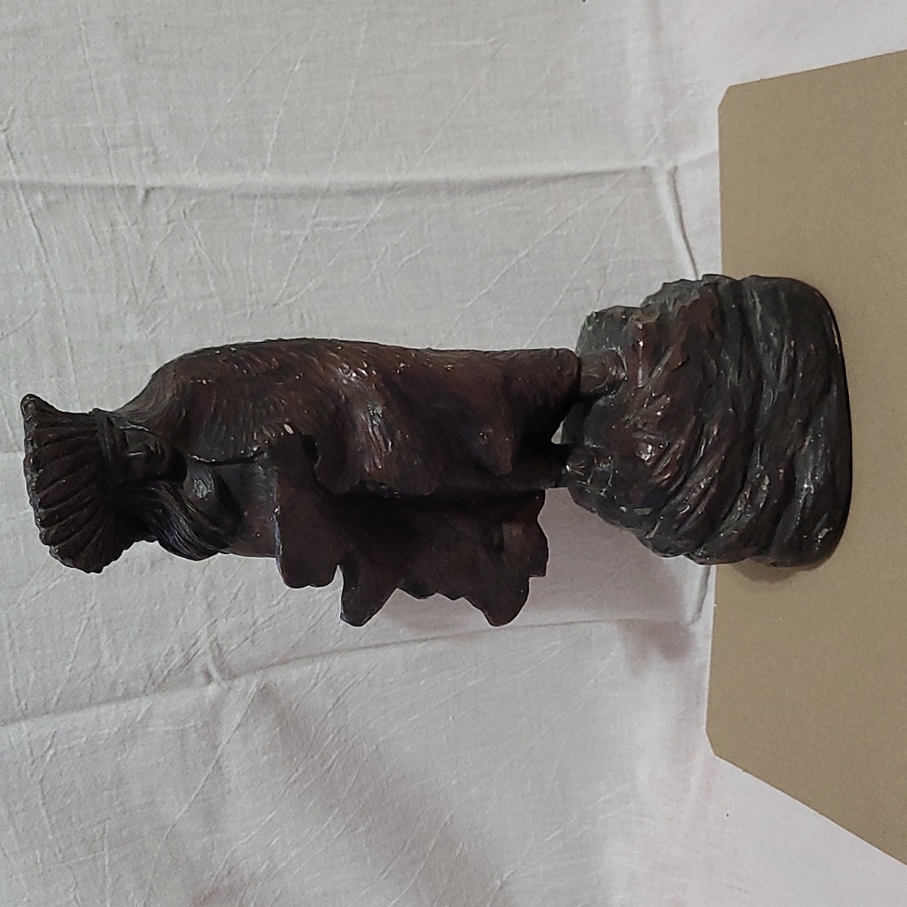 Largo, native American 13" Tecumseh chief. Bronze chalkware statue